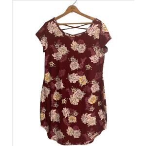 SOFT Burgundy Floral Dress - NB - Size XXL